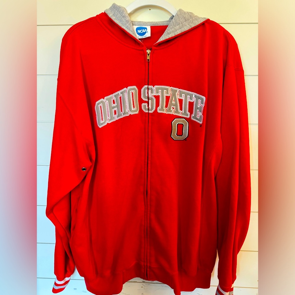 Vintage 80s Ohio State Full zip sweatshirt jacket Size XL Embroidered